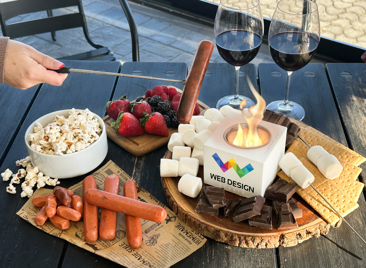 Indoor/Outdoor Table Top Fire Pit (White)