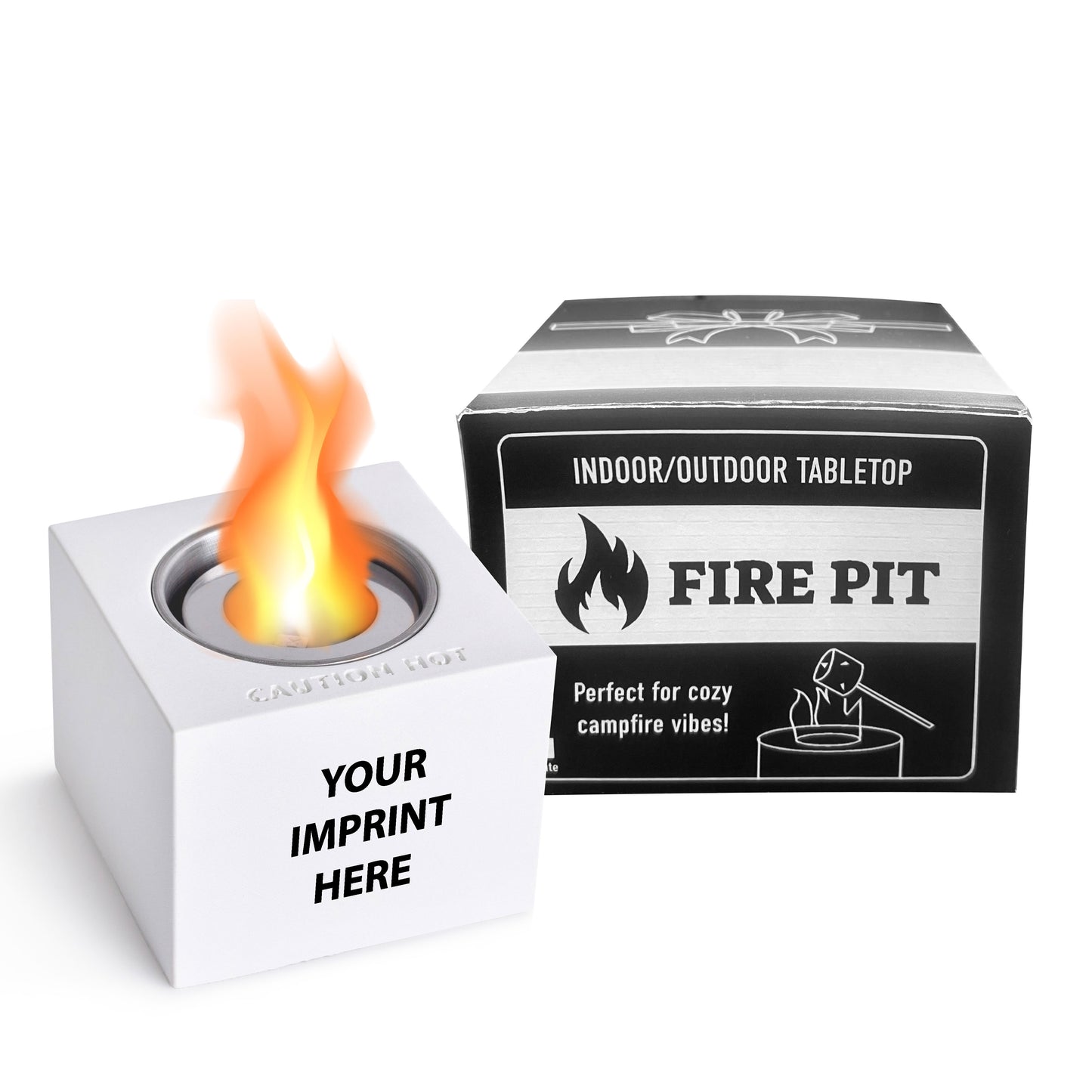 Indoor/Outdoor Table Top Fire Pit (White)
